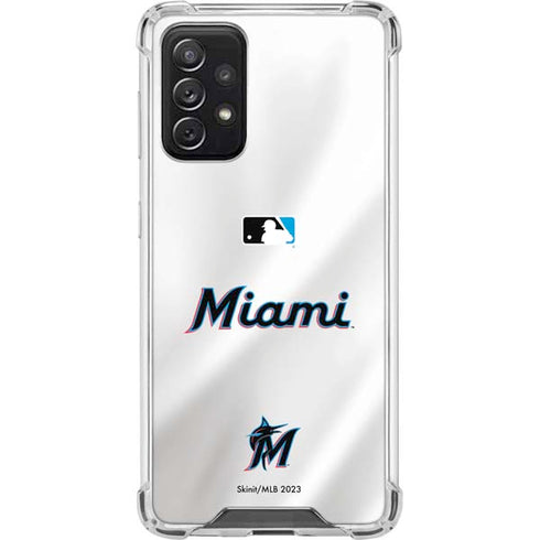 MLB Miami Marlins Home Jersey Galaxy A72 5G Clear Case